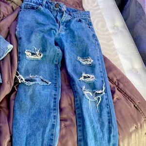 Women's Blue Distressed Jeans